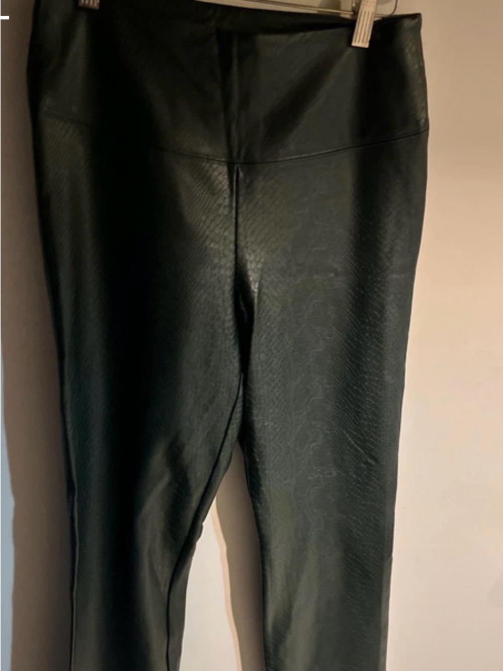 Green  Faux Leather Leggings